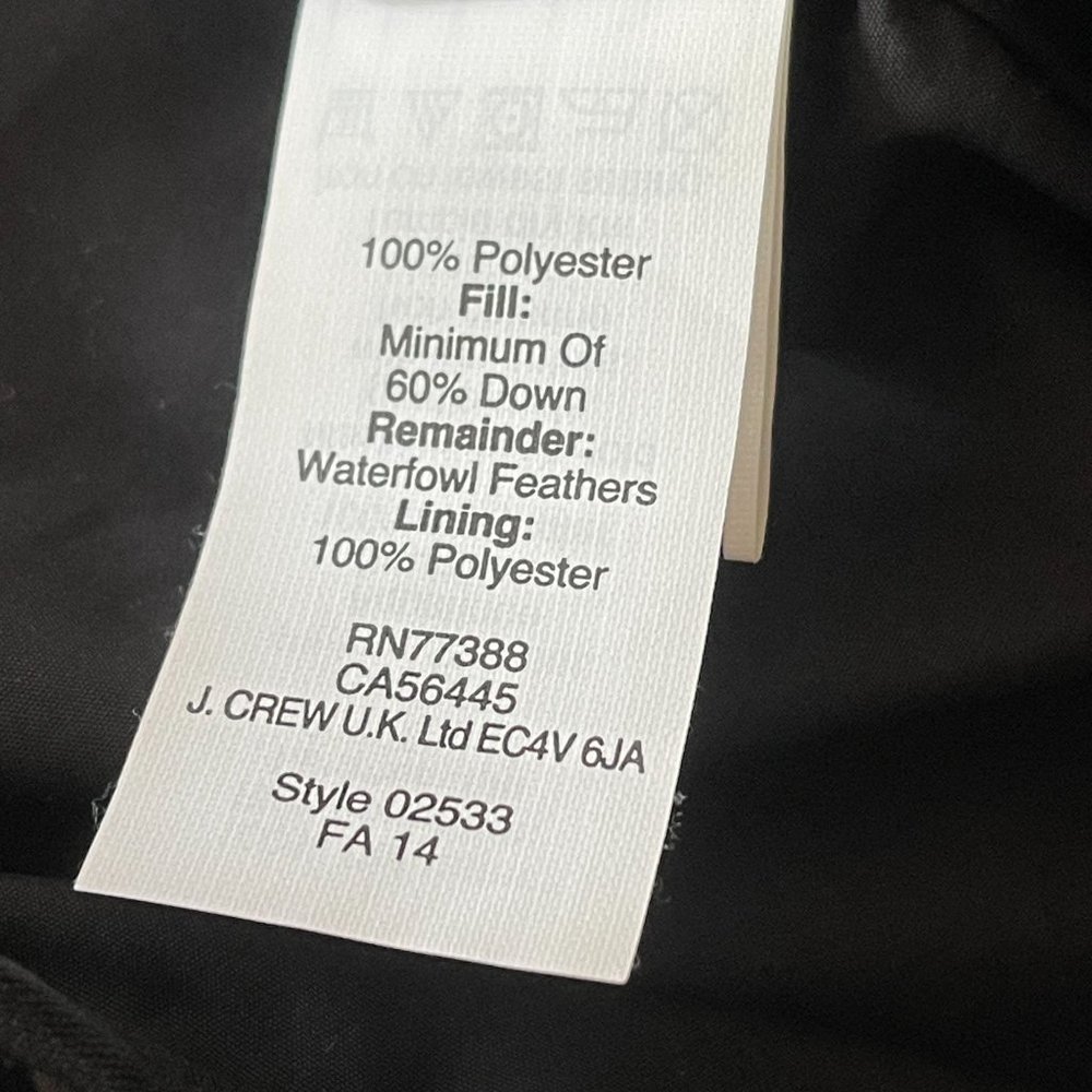 J Crew Quilted Excursion Down Vest XS Sleeveless Contrast Trim Full Zip Gray - Picture 8 of 11